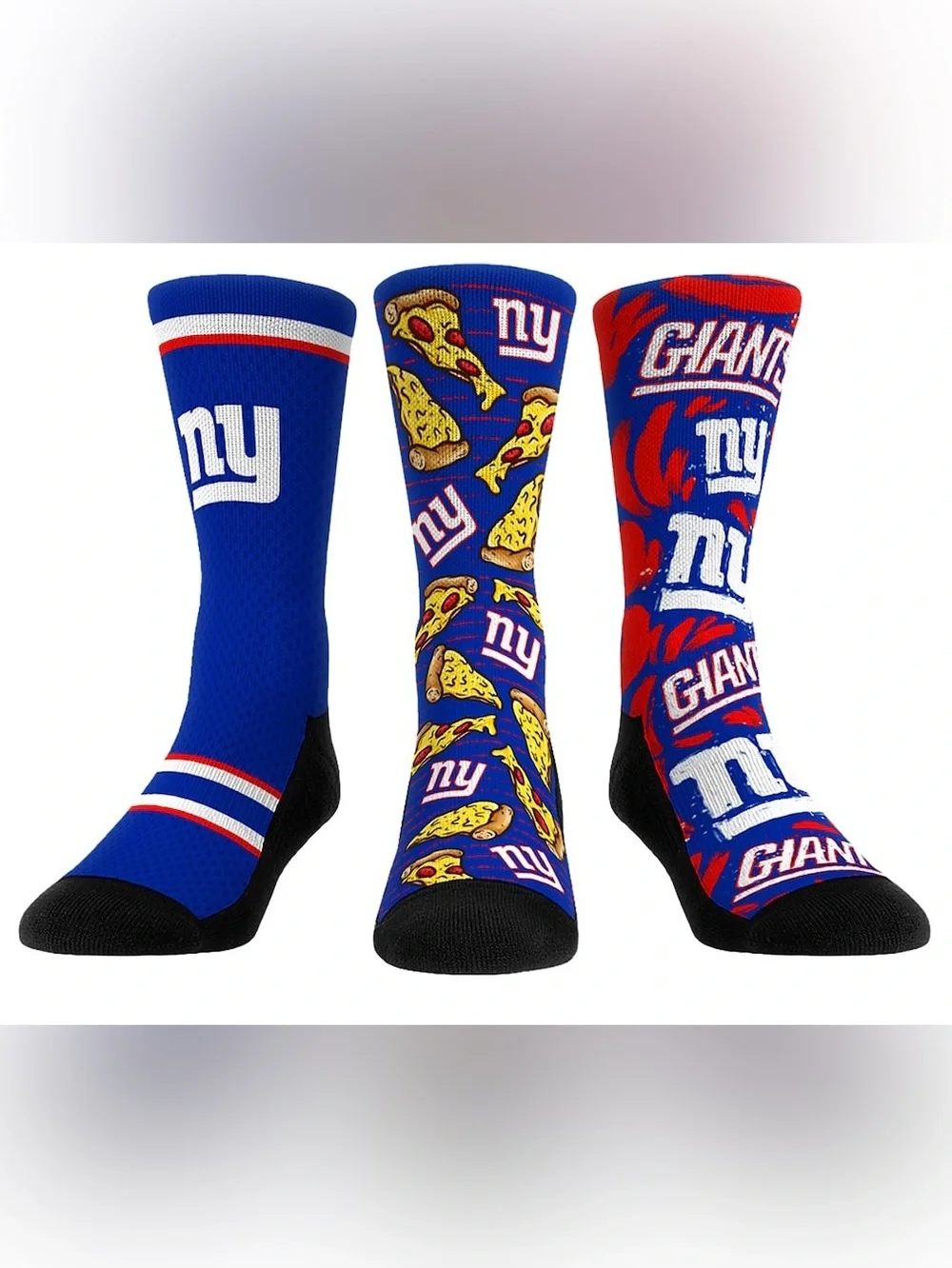$65 New York Giants Rock Em Socks Fan Favorite Three-Pack Crew Sock Set Sz. L/XL